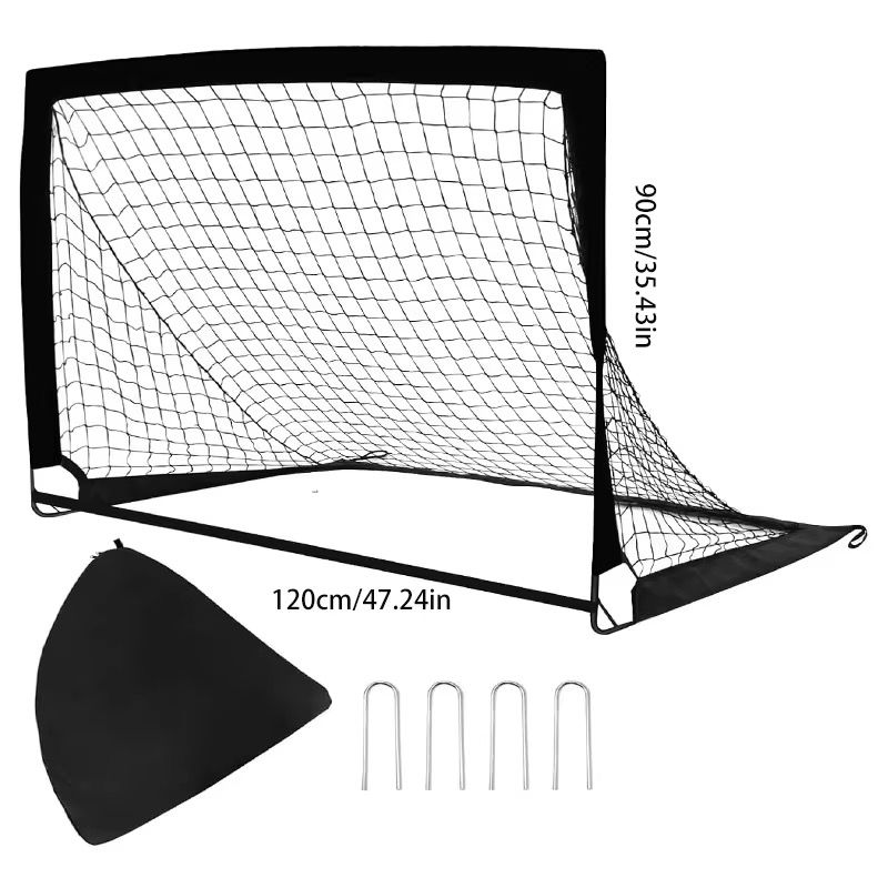 Lot de 2 filets de but de football portables 4ftx3ft avec étui de transport Équipement d'entraînement.
